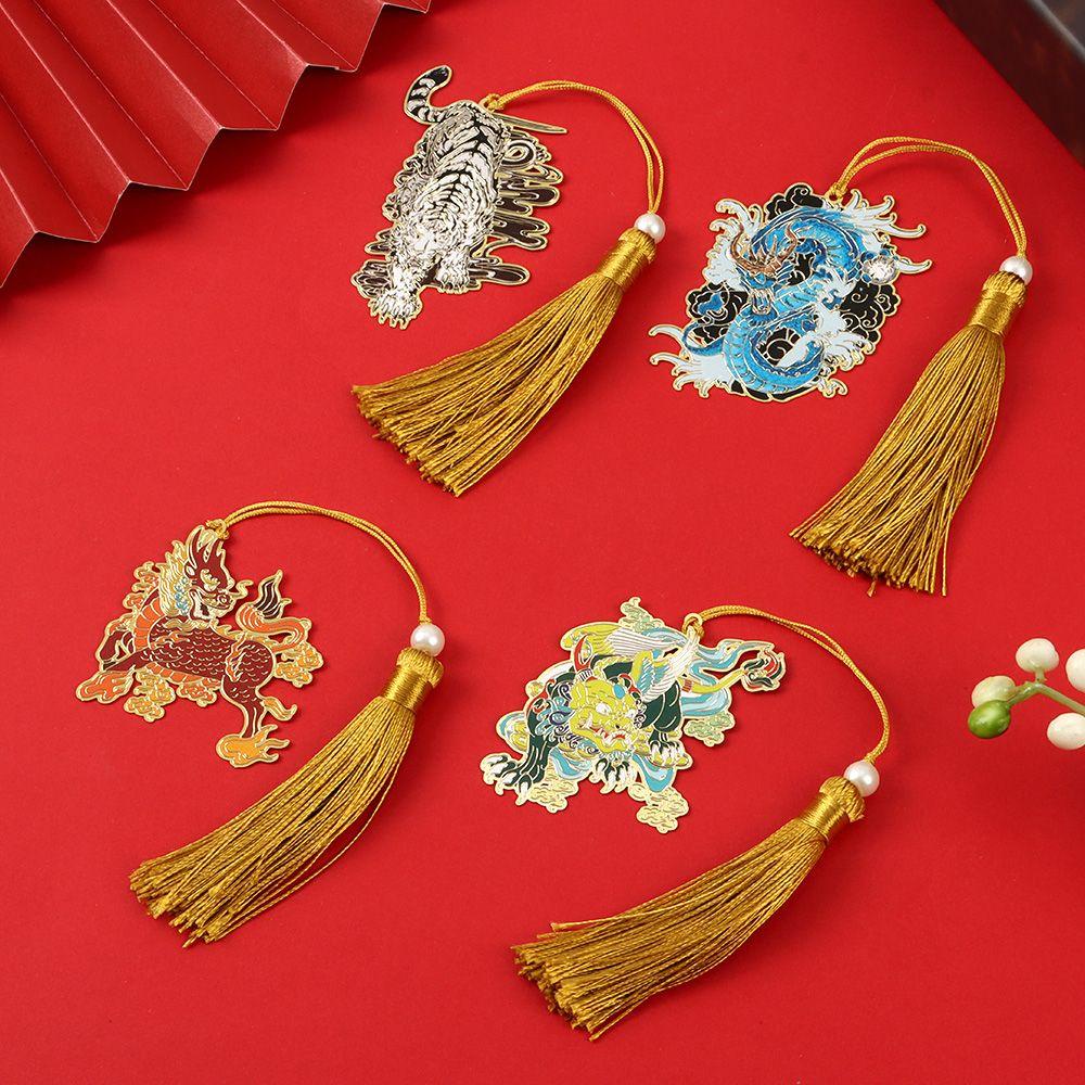 1 Thẻ Đánh Dấu Trang Sách Bằng Đồng Thau Phong Cách Trung Hoa Cổ Điển
