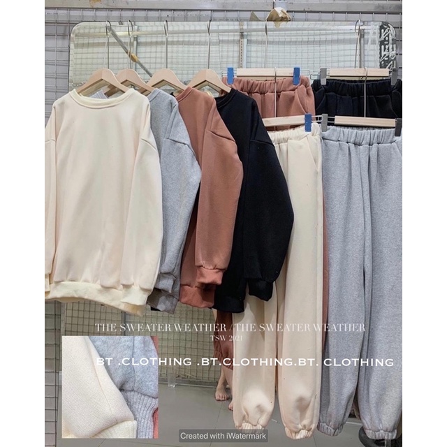Sét bộ nỉ trơn from thụng Unisex,Sét bộ nỉ Nam/Nữ siêu hot dáng thể thao,chất nỉ dày dặn