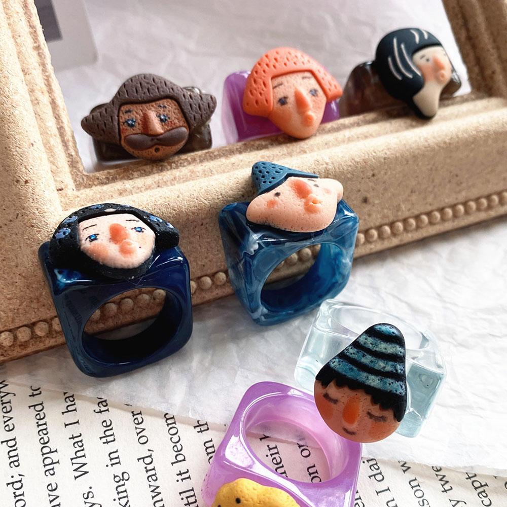 Nhẫn Đeo Ngón Tay Trong Suốt Họa Tiết Nhân Vật Hoạt Hình Dễ Thương Bắt Mắt