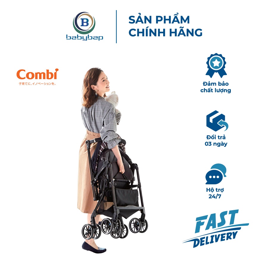 Xe Đẩy Combi Handy 4X Air 4 Bánh Quay Tự Động Nhẹ Lướt Cùng Công Nghệ Đệm Khí Bánh Xe