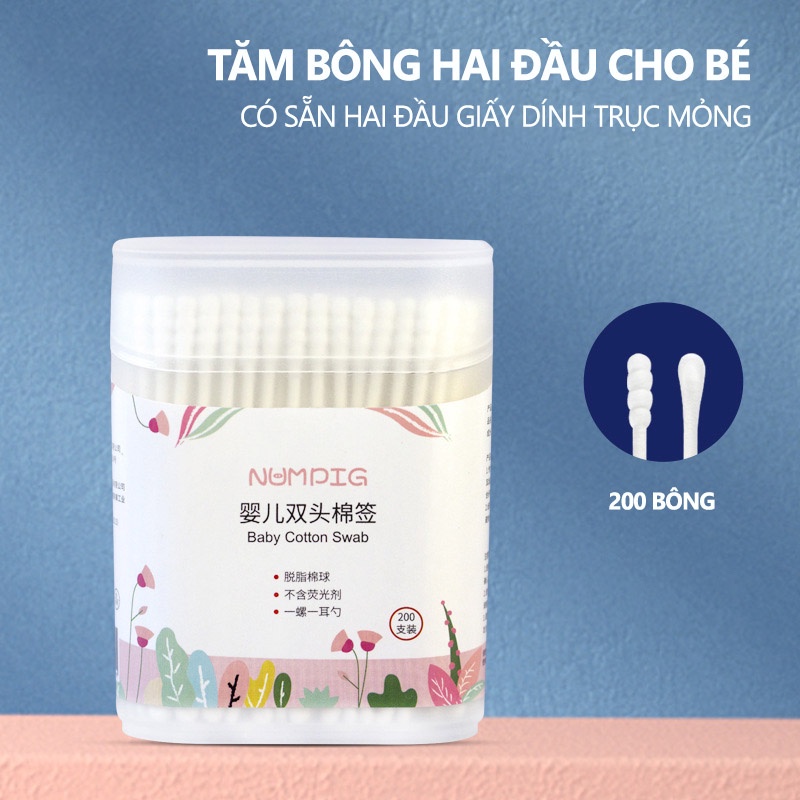 Bông Ngoáy Tai Cao Cấp MISUTA Siêu Mềm An Toàn Cho Trẻ Sơ Sinh YOOTA BABY - Hộp 400 Chiếc