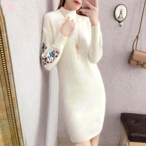 Đầm Sweater Dài Tay Xinh Xắn Cổ Điển Dành Cho Nữ