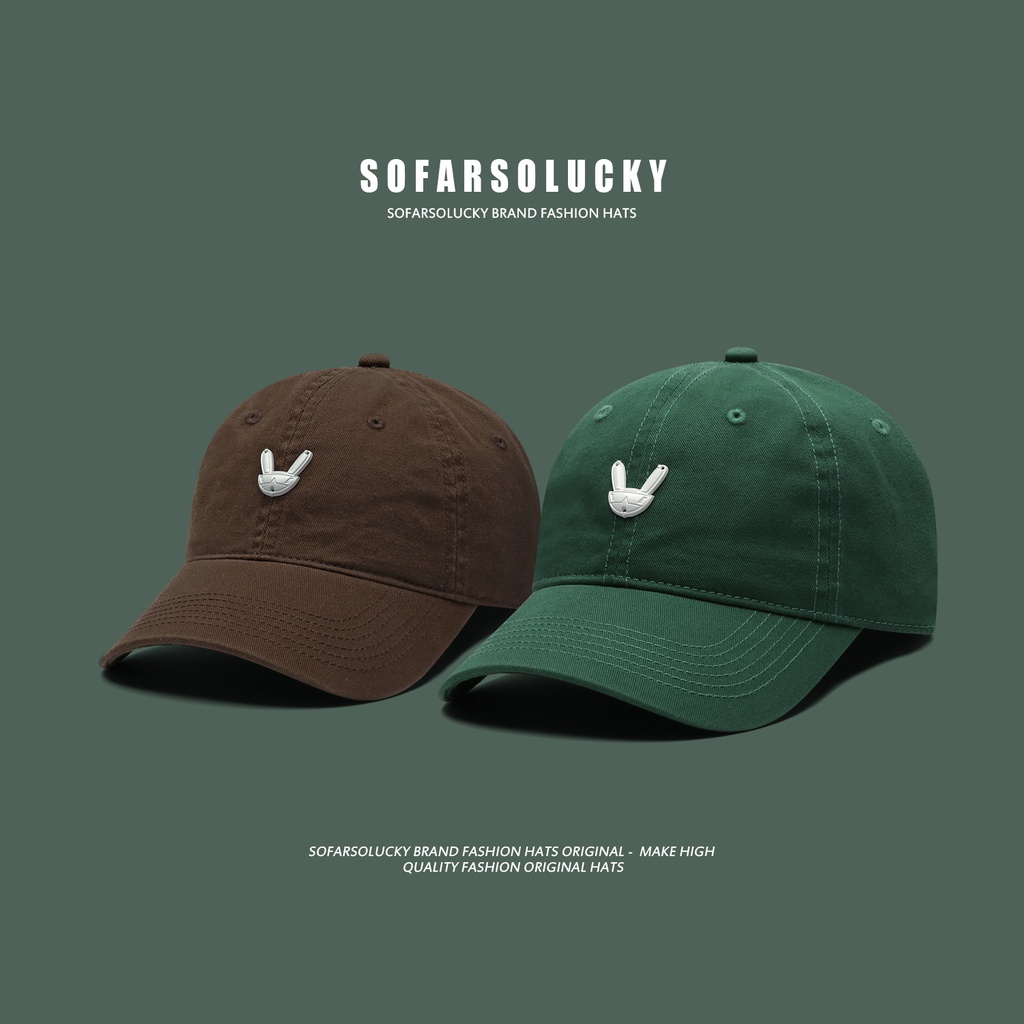 Mũ Lưỡi Trai Mềm Mại Che Nắng Mùa Xuân Hè In Nhãn Thỏ Hoạt Hình Đơn Giản Phong Cách Nhật Bản Cho Nam