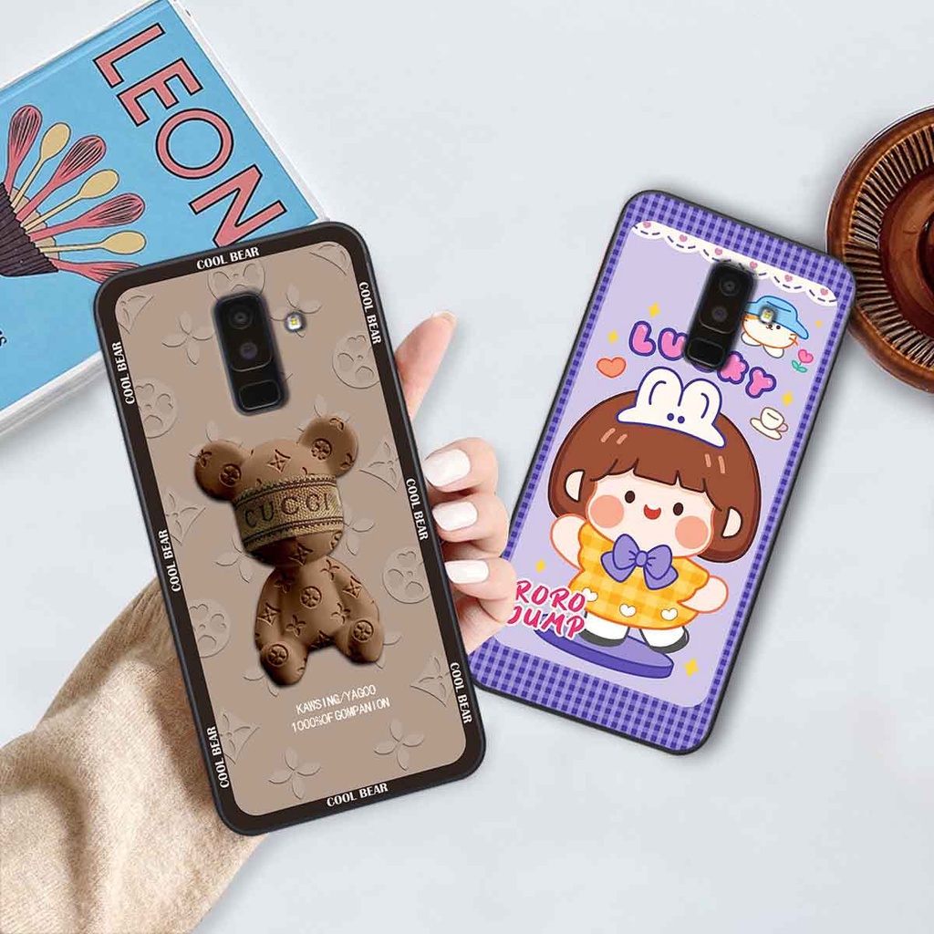 Ốp Samsung J8 bear brick, gấu đáng yêu, dễ thương