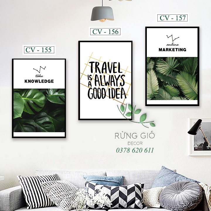 Khung tranh canvas hình lá cỡ 30x45 ( tranh kèm khung y hình ), Giá bán 1 tranh | BigBuy360 - bigbuy360.vn