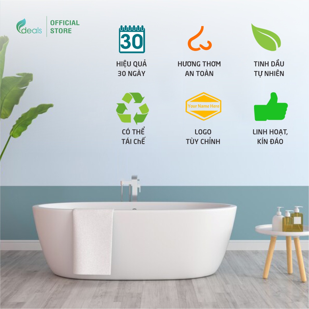 Sáp Thơm Khử Mùi Toilet ECODEALS Clip Fresher dạng móc treo - Gấp 3 sáp thơm, hiệu quả vượt trội 30 ngày