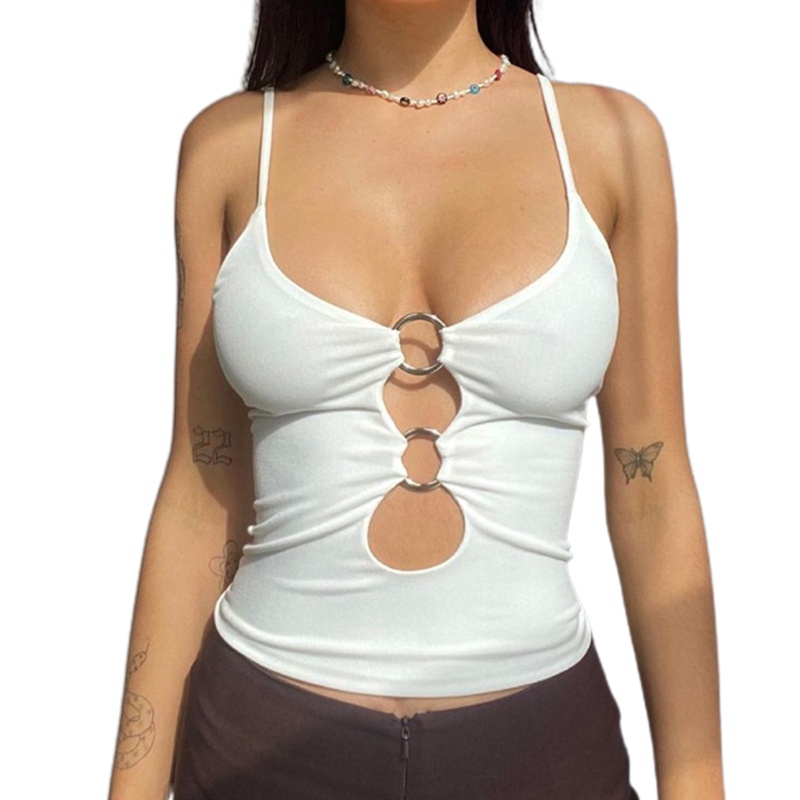 Áo Croptop Hai Dây Màu Trơn Thời Trang Quyến Rũ Cho Nữ