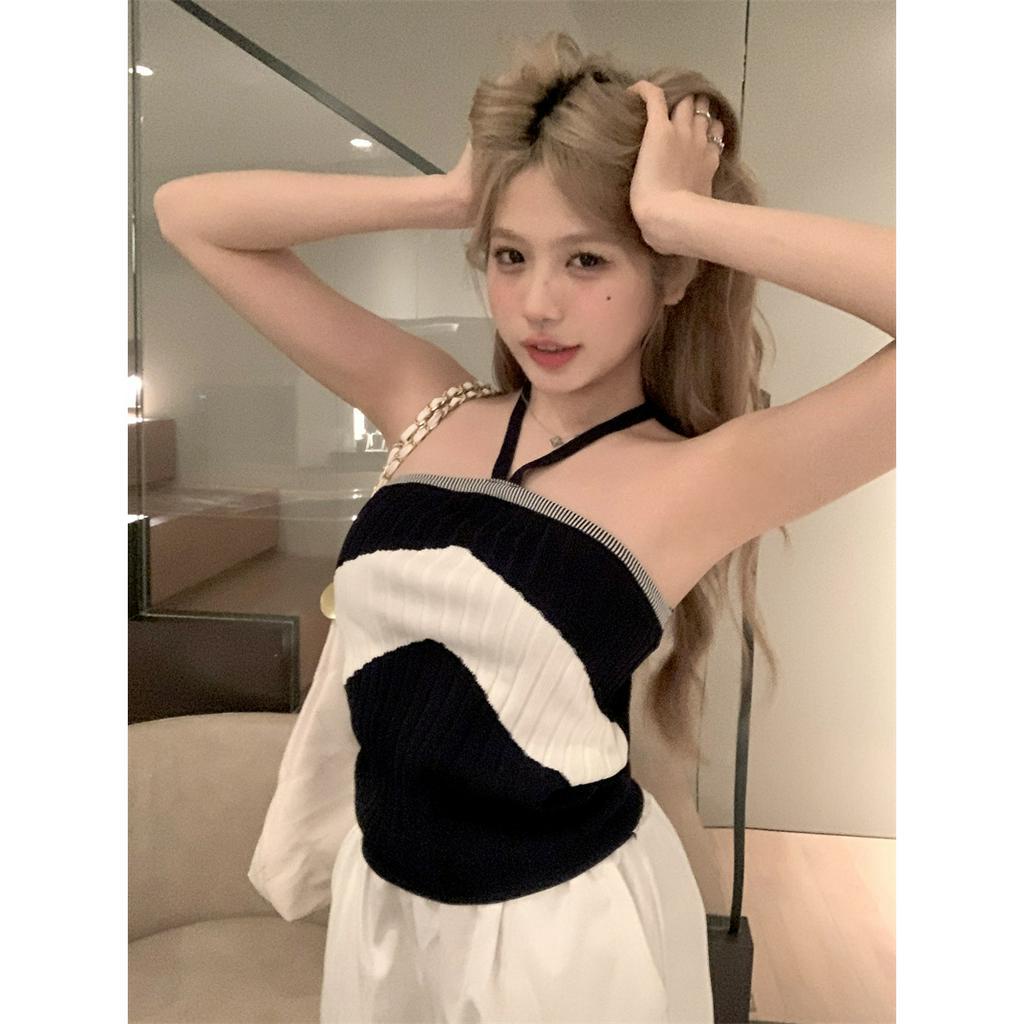 QADCOL Áo Tank Top Dệt Kim Kẻ Sọc Dáng Ôm Thời Trang Mùa Hè Cho Nữ