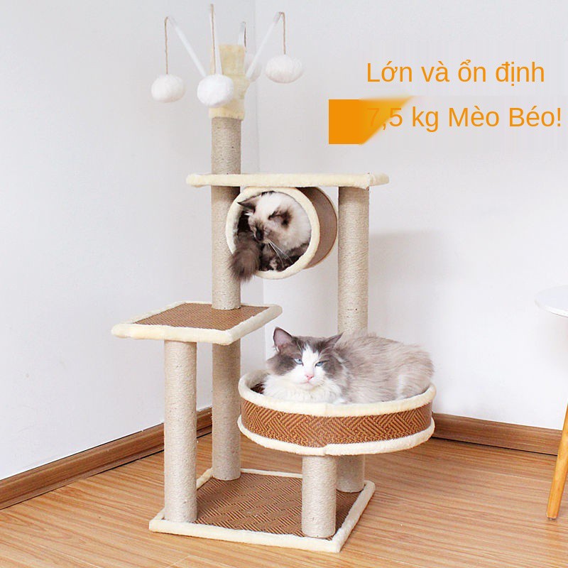 Bốn mùa có sẵn Chiếu mây cho mèo leo khung lớn lót chuồng sisal cột trụ cào ván nhảy đồ chơi <