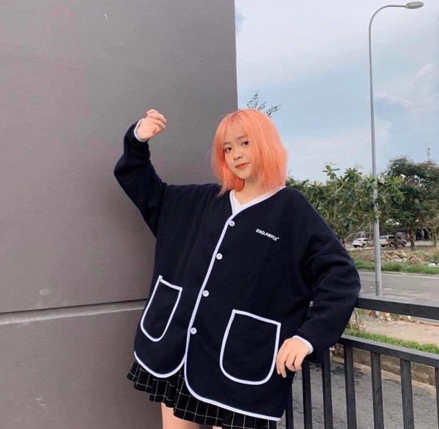 Áo nỉ phối viền sweater ulzzang form to rộng unisex