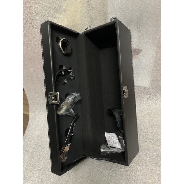 HỘP DA ĐỰNG RƯỢU VANG ĐƠN ĐEN TRƠN