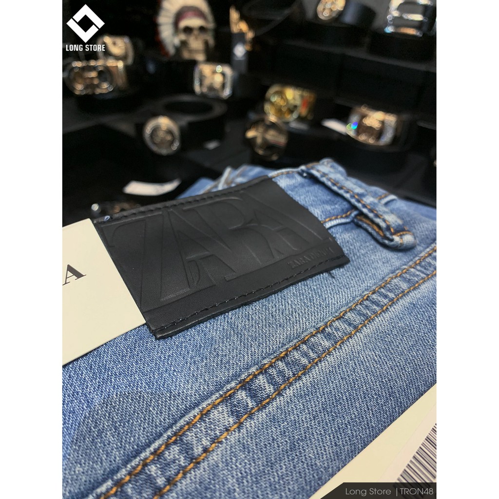 Quần jean nam trơn màu xanh nhạt ✅FREESHIP✅ Quần bò nam dáng ôm SLIMFIT skinny co giãn cao cấp - Tron48