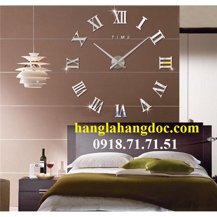 Đồng hồ dán tường trang trí nghệ thuật DIY, chữ số La Mã version 18