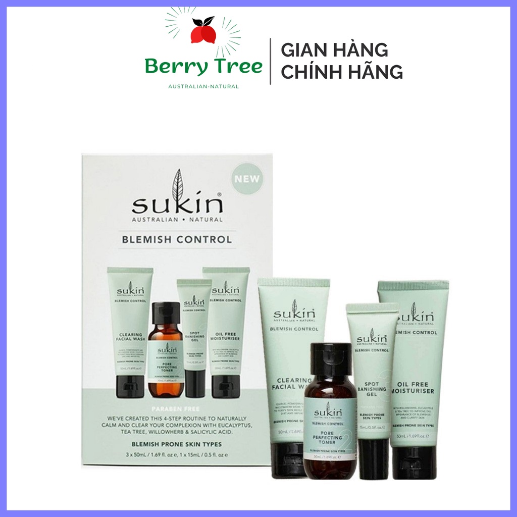 Sukin Bộ Sản Phẩm Ngăn Ngừa Mụn Blemish Control (BR)