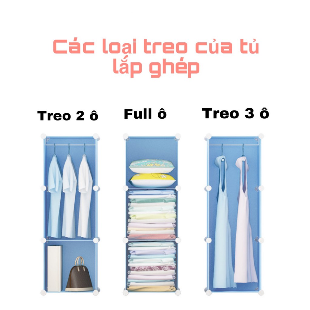 Tủ nhựa lắp ghép để đồ dùng 8 ô kèm decal cao cấp