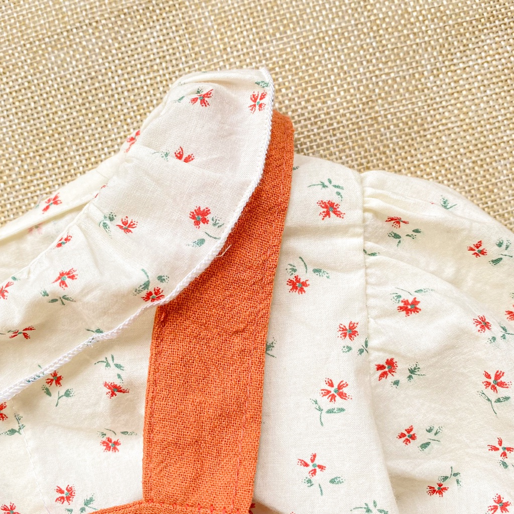 Set áo sơ mi thô kèm body yếm túi cho bé gái MINTSCLOSET sơ sinh 1 2 tuổi - BS6028