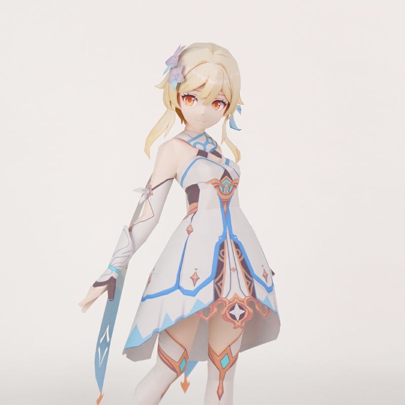 Mô hình giấy anime girl Anime Game Genshin Impact] Lumine