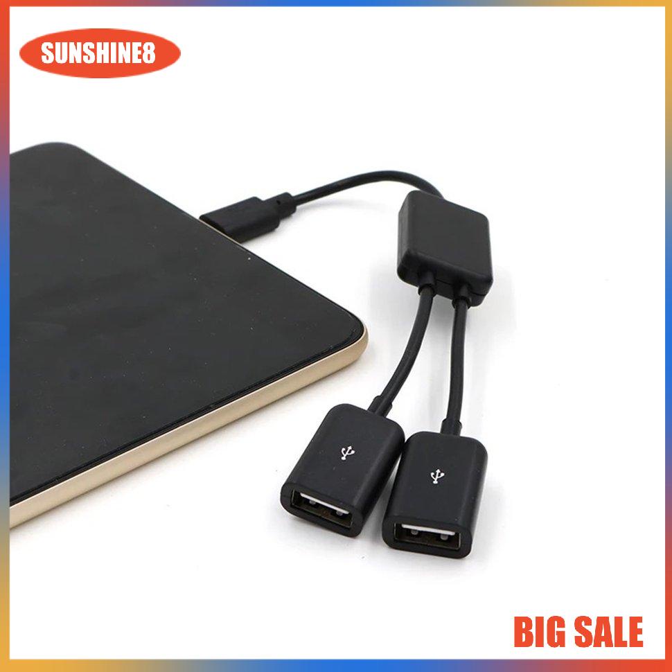 【SUN】Bộ mở rộng điện thoại di động 2 trong 1 Typec OTG USB-C Bộ chia mở rộng điện thoại di động