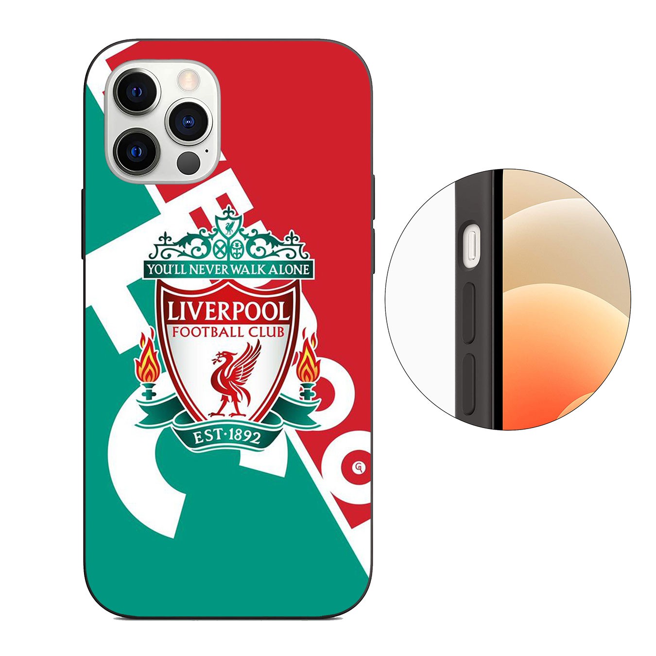 iPhone 12 Mini 11 Max Pro SE 2020 XR Phone Case Soft Silicone Casing Logo Liverpool red Wallpaper