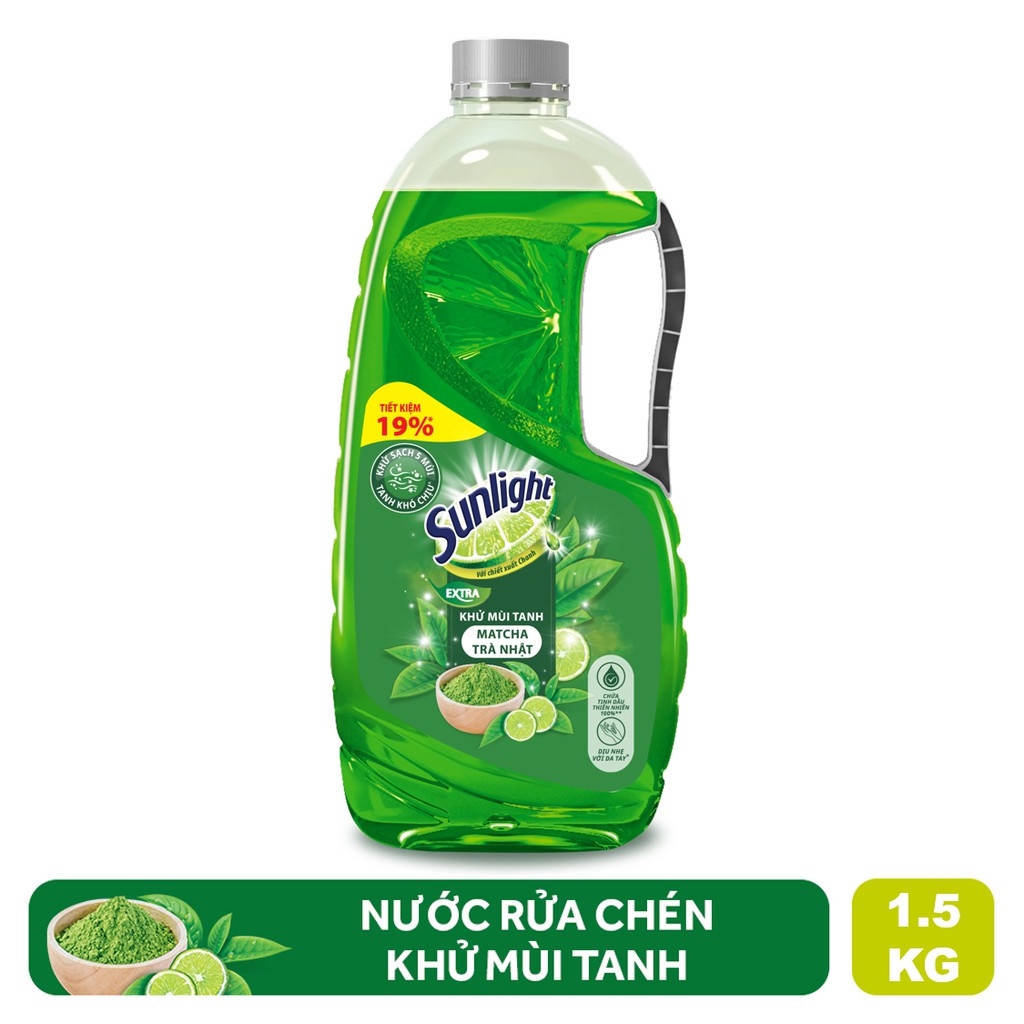 Nước rửa chén Sunlight Trà Nhật chai 1.5kg