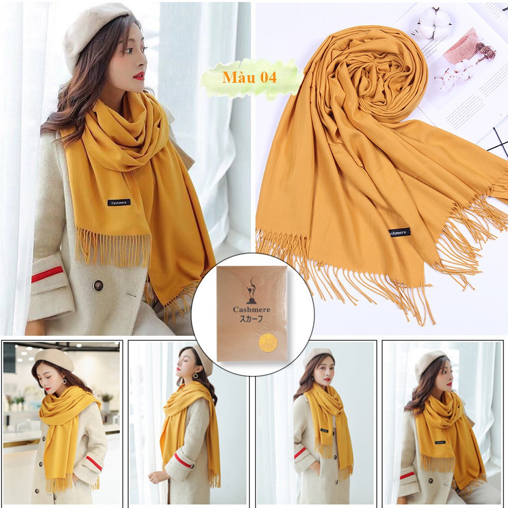 Khăn Choàng Cổ Cashmere Hàng Cao Cấp Ảnh Video Tự Quay-Khăn Cashmere phong cách hàn xẻng cho mí nàng