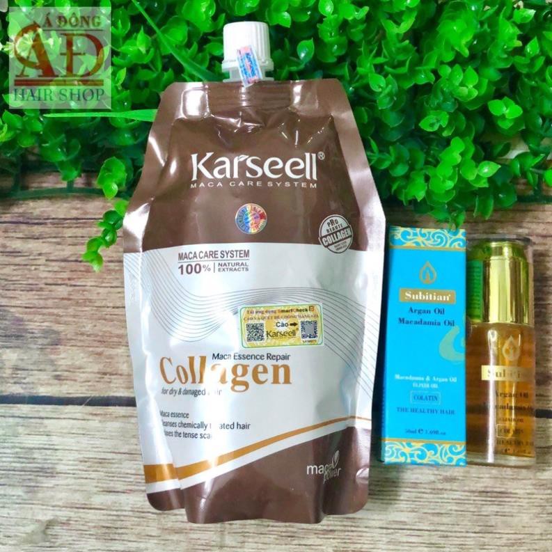 HẤP DẦU KARSEELL COLLAGEN SIÊU MỀM MƯỢT TÓC 500ML TẶNG TINH DẦU SUBITIAN ARGAN OIL 50ML