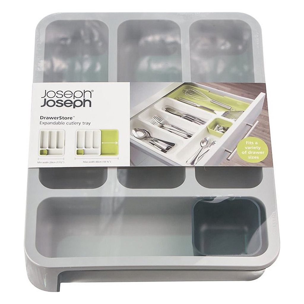 Khay đựng dụng cụ Joseph Joseph DrawerStore Expanding Cutlery Tray màu ghi xám