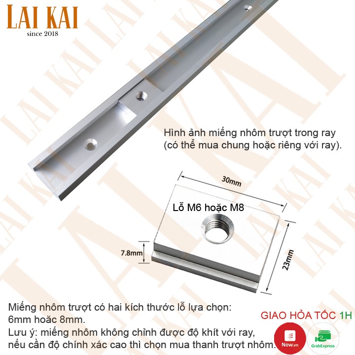 Ray trượt nhôm 300 400 hoặc 500mm 600mm