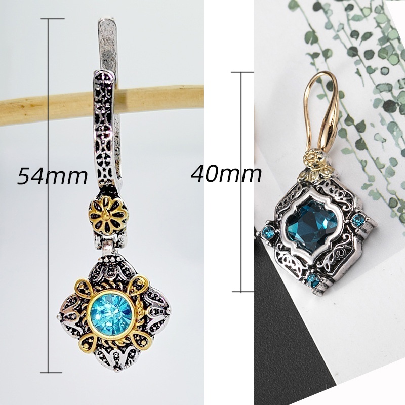 Khuyên Tai Bạc Đính Đá Sapphire Nhân Tạo Thời Trang Cho Nữ