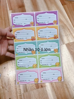 Giấy nhãn vở học sinh