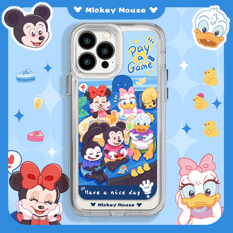 DISNEY Ốp Điện Thoại Trong Suốt Chống Sốc Chống Rơi In Hình Mickey Minnie Cho iPhone 11 13 12 X XS Pro Max XR 12 13