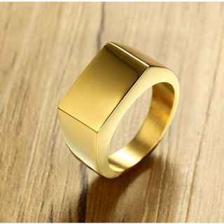 Nhẫn Titan Nam Mặt Chữ Nhật  Đơn Giản Cá Tính Không Đen Không Gỉ TT 2594