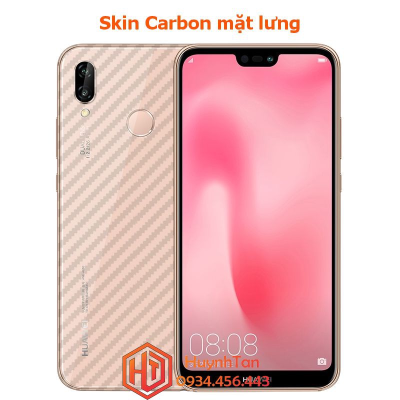 Miếng dán decal carbon mặt sau  Huawei Nova 3E / Nova 3 / Nova 3i chống trầy mặt lưng, chống bám vân tay