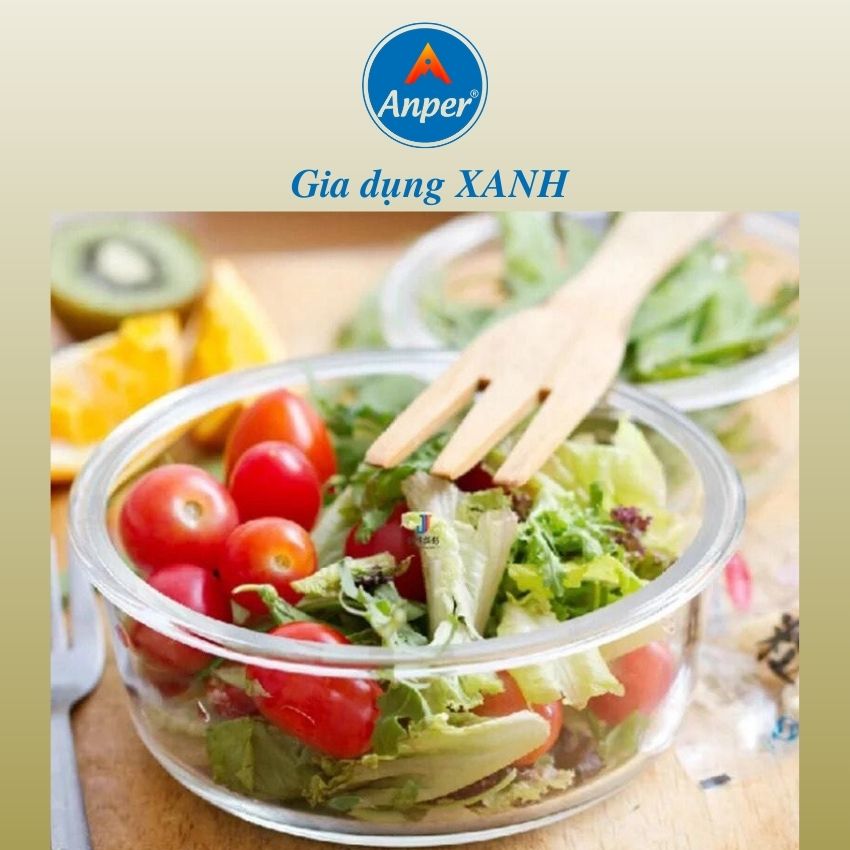 Hộp thuỷ tinh cơm văn phòng Tròn  Anper, đựng thực phẩm  chia ngăn chống tràn dùng được trong lò vi sóng Lock Lock | BigBuy360 - bigbuy360.vn