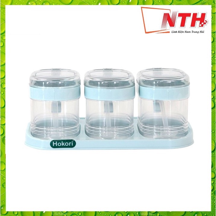BỘ 3 LỌ ĐỰNG GIA VỊ HOKORI - THƯƠNG HIỆU VIỆT NHẬT