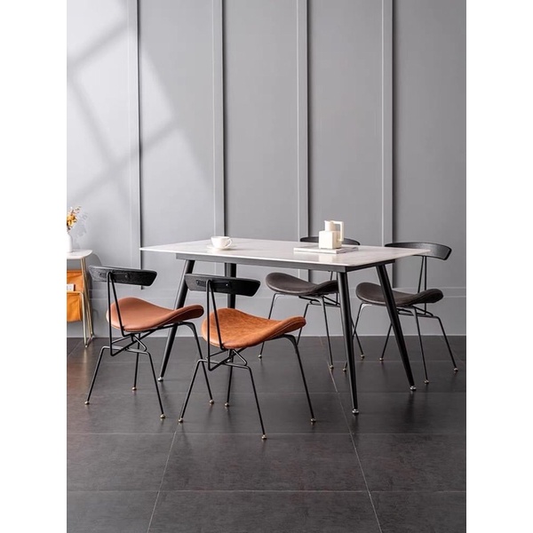 Ghế ăn phòng khách Dinning Chair phong cách retro - Ghế da công nghiệp Bắc Âu