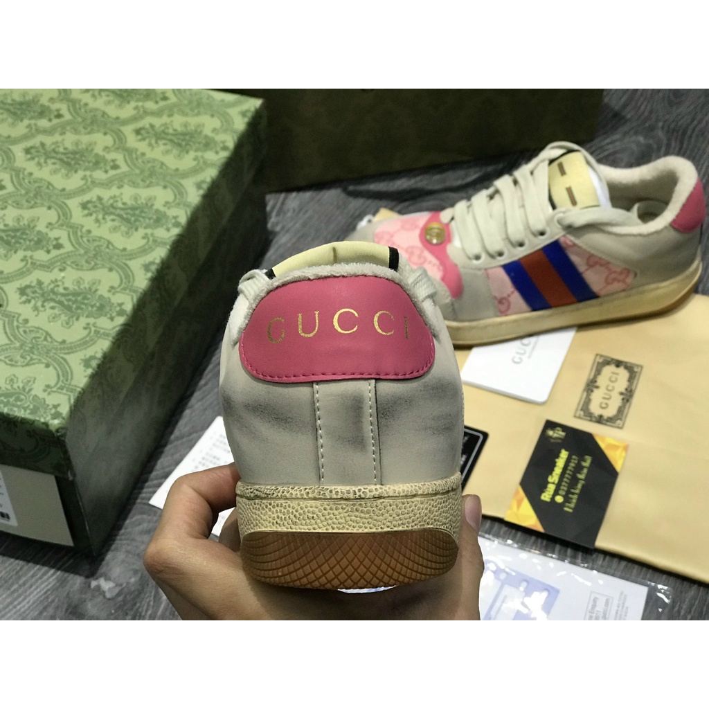 Siêu Phẩm Giày Thể Thao Sneaker Gucci Hải Tú Bẩn gu xì hồng Cao Cấp+ Ảnh Thật + freeship