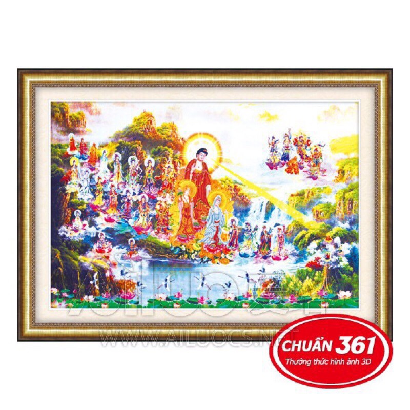 Tranh thêu chữ thập Tây Phương Thánh Chúng 53366 (151x104) chưa thêu