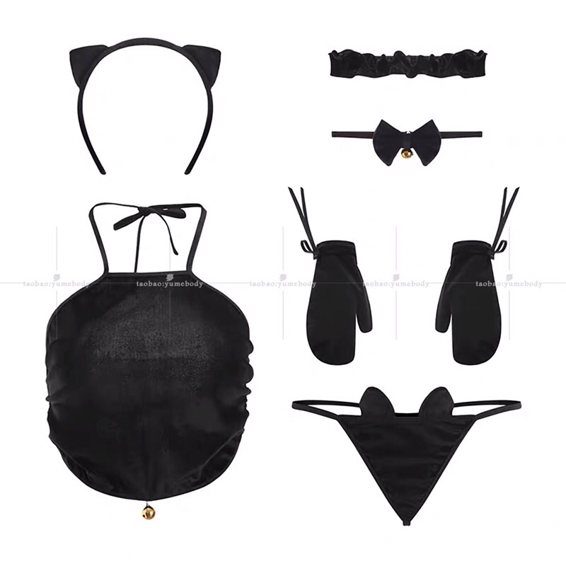 Set yếm nhung cosplay bé mèo đáng yêu, full phụ kiện ( không kèm vớ/tất) CP41 CICI BONITA HCM