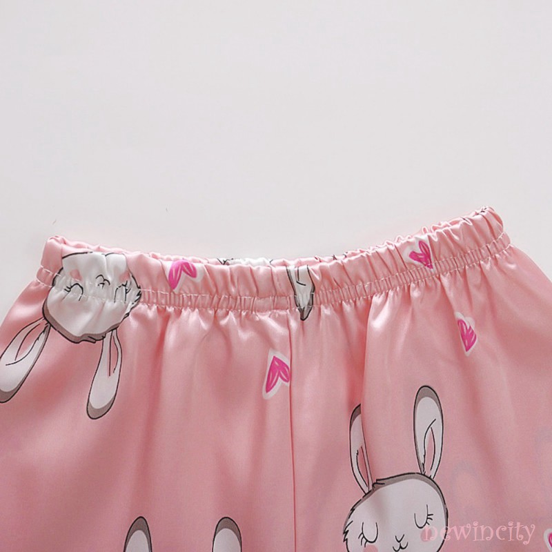 Set đồ ngủ dài họa tiết thỏ hoạt hình dễ thương cho bé