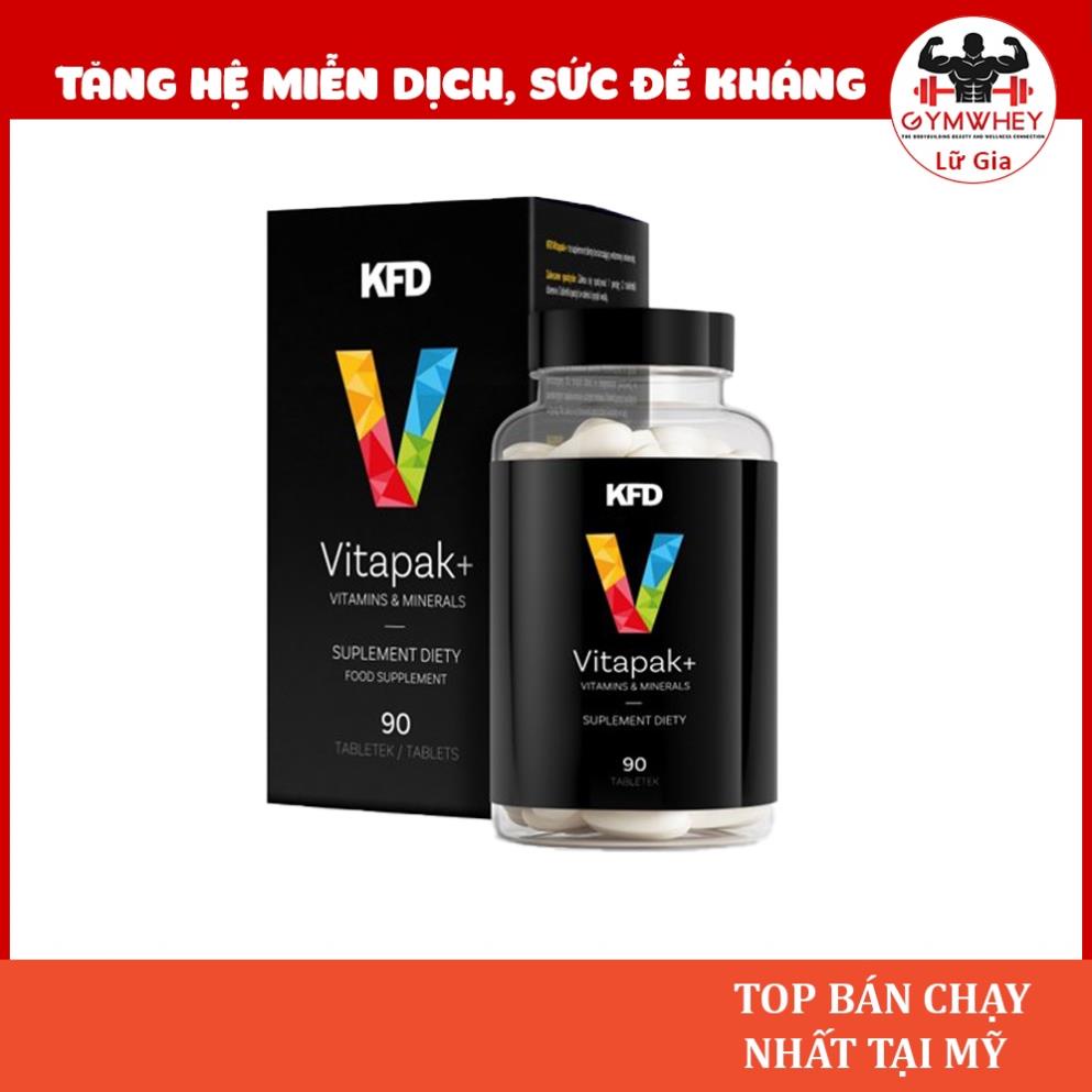 Viên Bổ Sung Vitamin Tổng Hợp Nâng Cao Đề Kháng Tăng Cường Hệ Miễn Dịch KFD NUTRITION VITAPAK+ 90 Viên