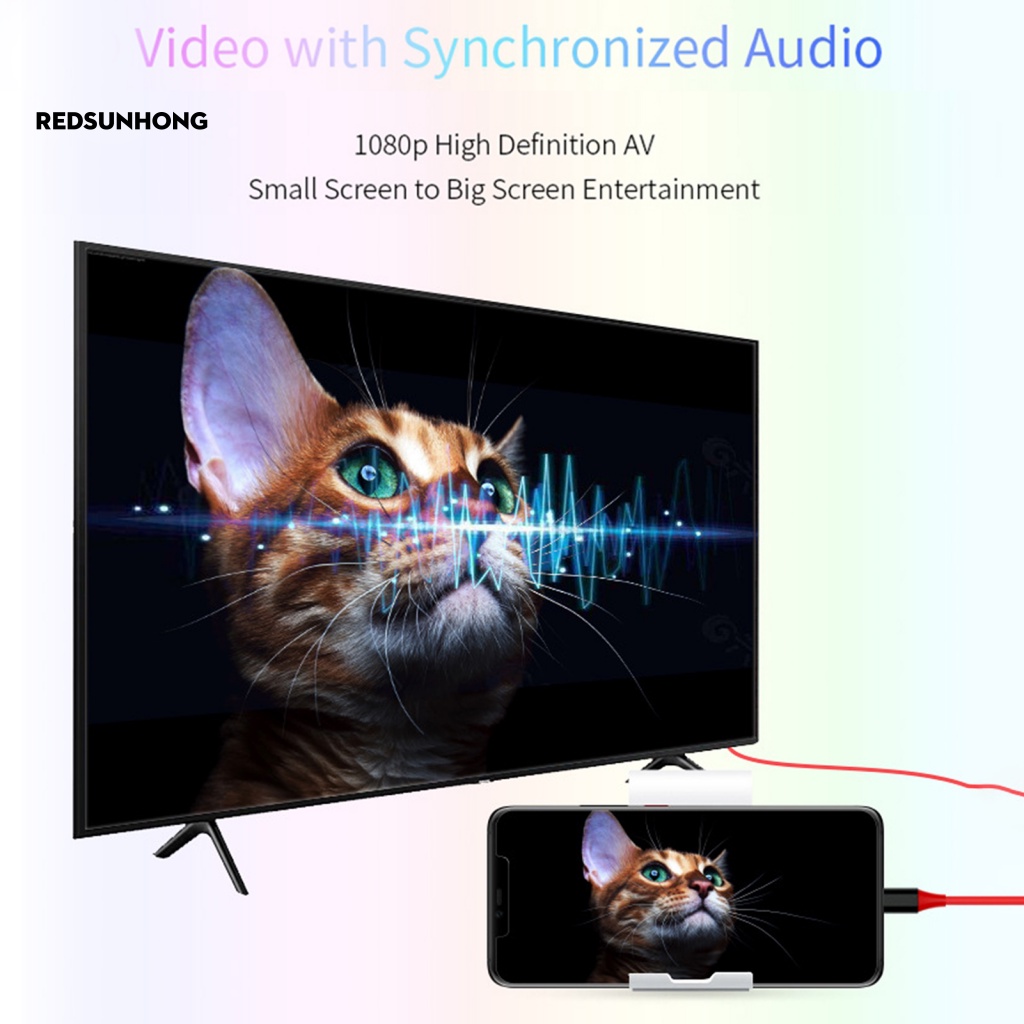 Dây Cáp Chuyển Đổi Video Kỹ Thuật Số 8Pin Sang HDMI-compatible 1080P Cho Điện Thoại