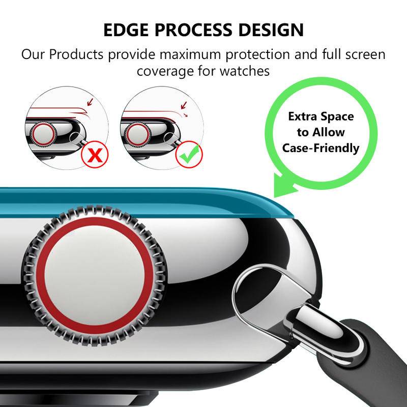 Kính Cường Lực Viền Cong 3D Cho Đồng Hồ Thông Minh Apple Watch Ultra Series 8 7 6 5 4 3 2 1 SE 49mm 45mm 44mm 40mm 41mm 42mm 38mm