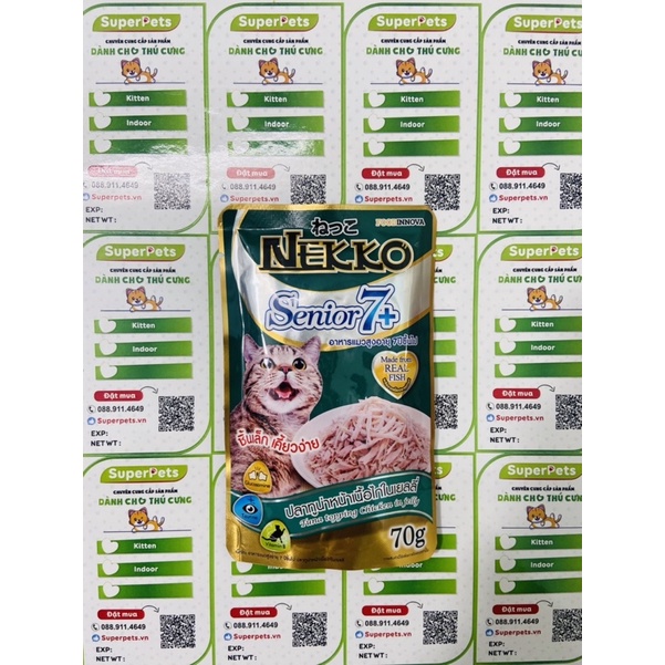 Pate Nekko SENIOR 7+ Cho Mèo Trưởng Thành (70g) Nhập Thái SUPERPETS VIỆT NAM