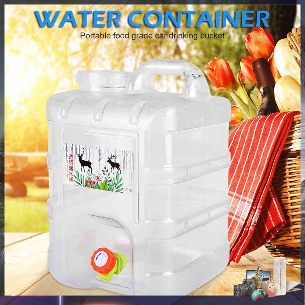 Bình Nước Trong Suốt Dung Tích 10L / 15L Có Vòi Rót Tiện Dụng Cho Hoạt