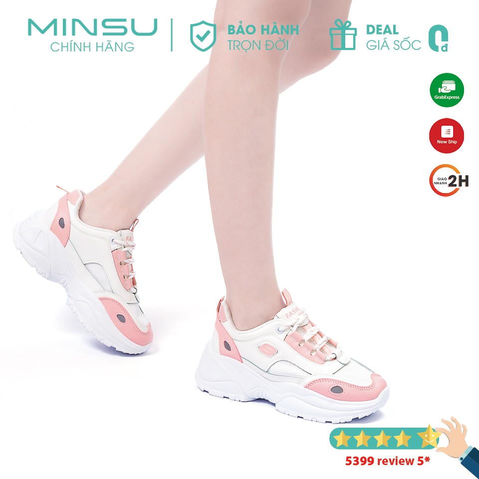 Giày Thể Thao Nữ Phản Quang MINSU FASHION M3921, Giày Sneaker Nữ Độn Đế Mới Nhất 2020 Phù Hợp Mang Đi Chơi, Đi Học