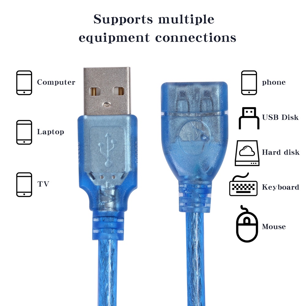 Dây Cáp Nối Dài Tốc Độ Cao USB 2.0 Dành Cho Bàn Phím Máy Tính / Máy In / Chuột / Máy Ảnh