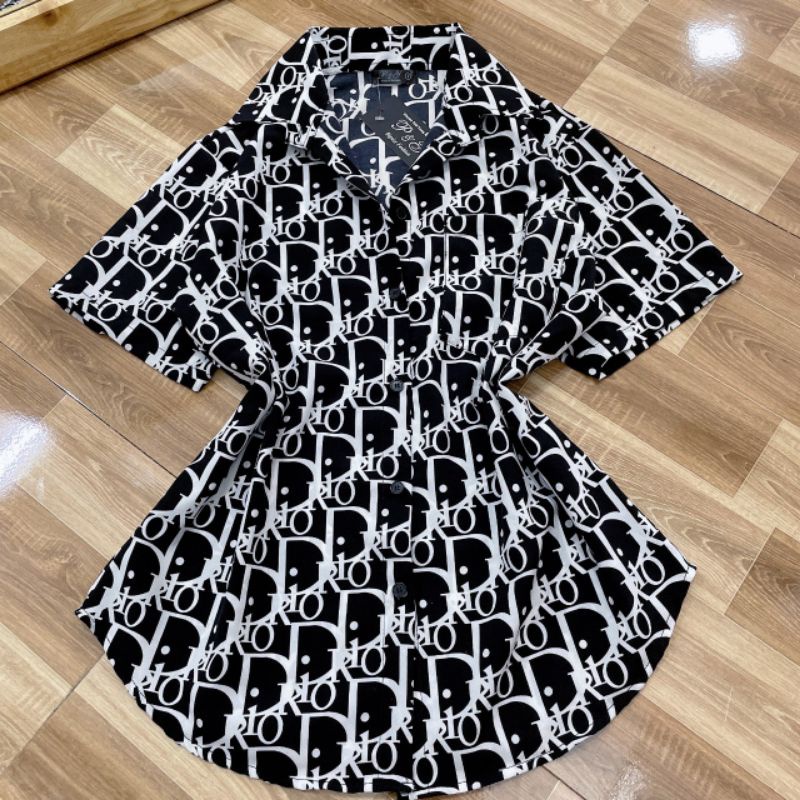 Áo sơ mi họa tiết tay ngắn BIGSIZE