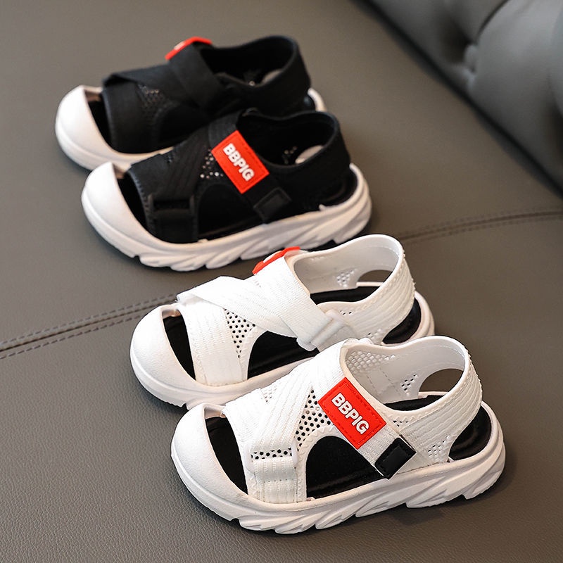 Giày Sandal Thể Thao Mùa Hè Đế Dày Hở Ngón Quai Dán Chống Trượt Cho Bé Trai