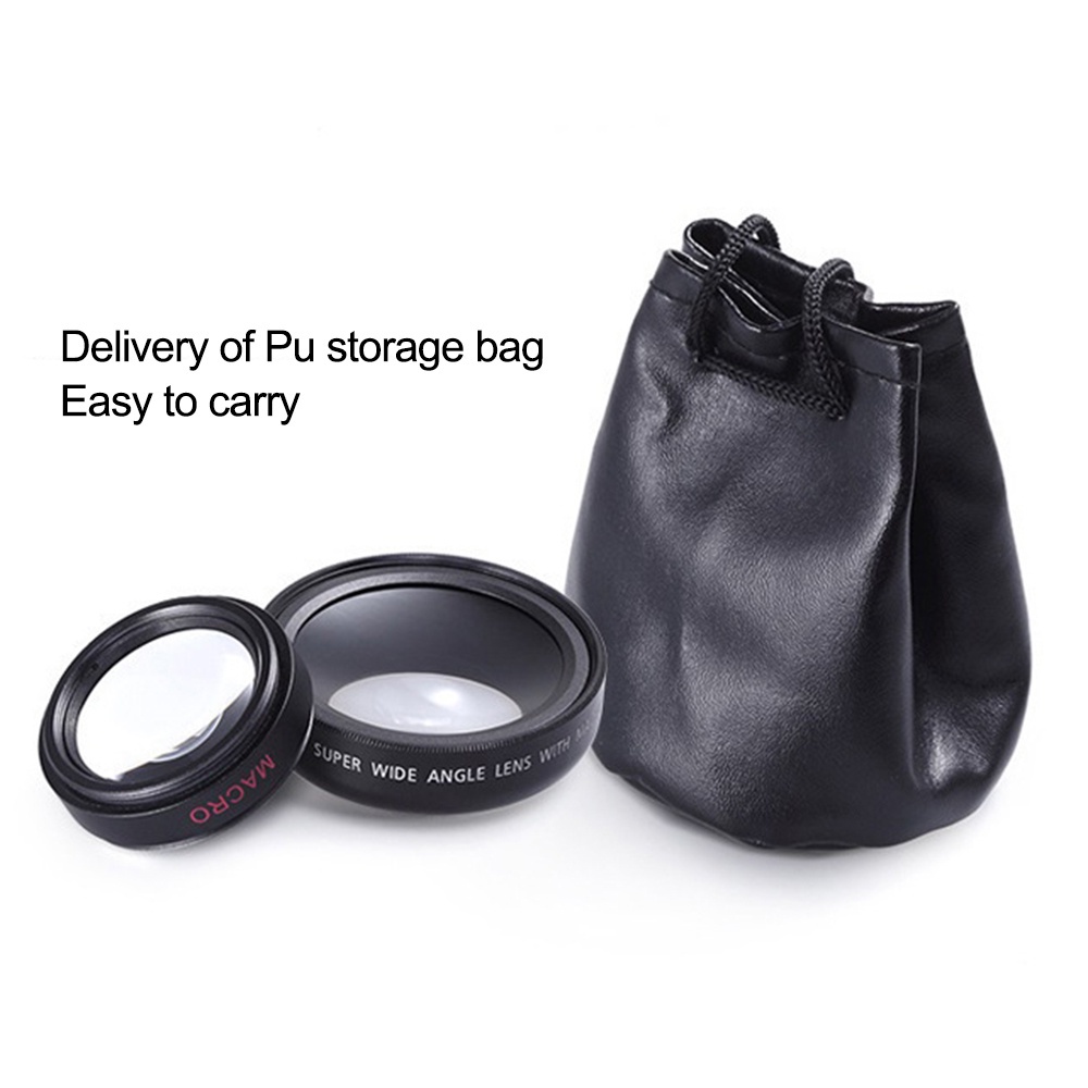 Ống Kính Góc Siêu Rộng 37MM 0.45X 49UV + macro Cho Điện Thoại